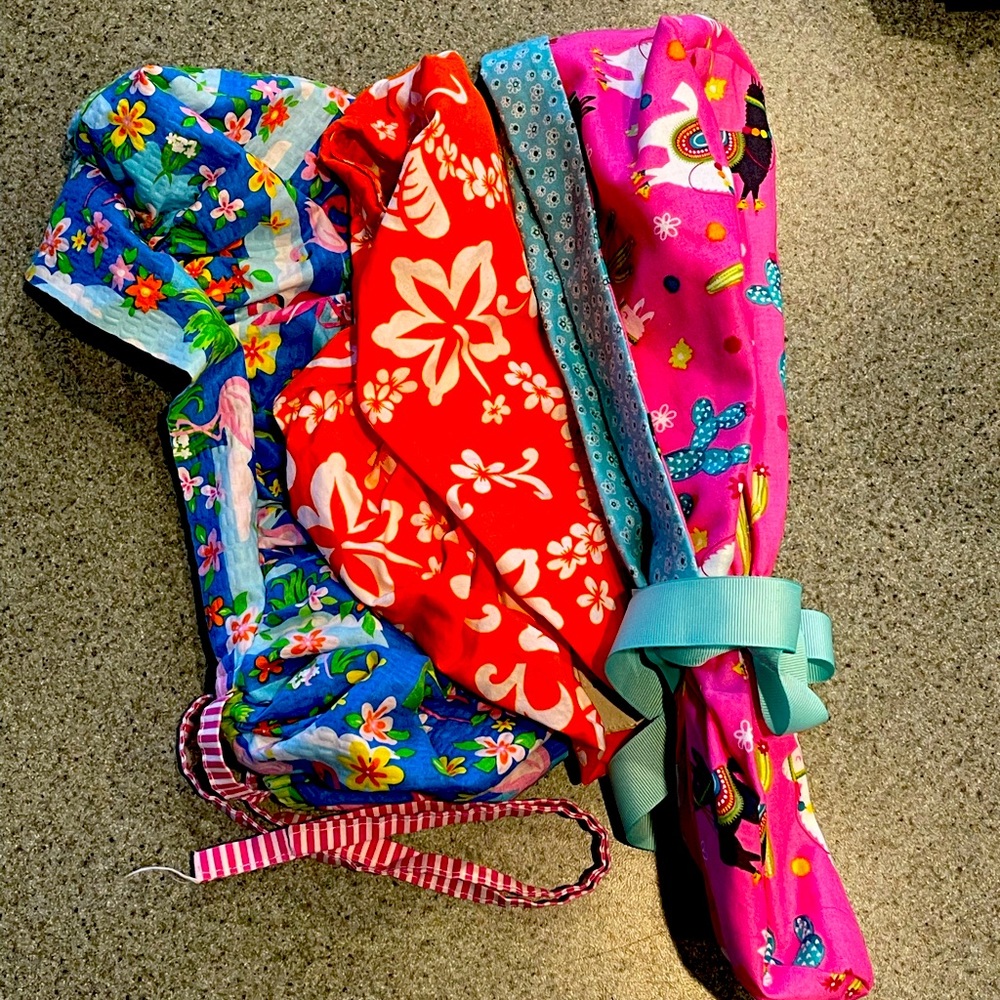 Surgical Nurse CRNA Doctor llama pony style flamingo Hawaiian 3 hats